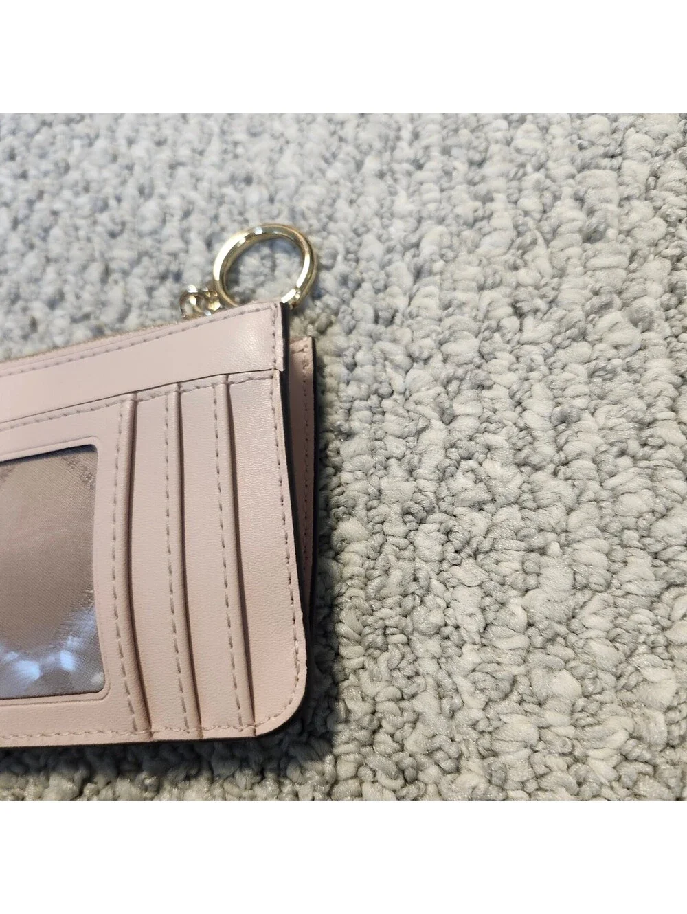 Michael Kors Monogram Zip Card Holder Wallet with Key Ring